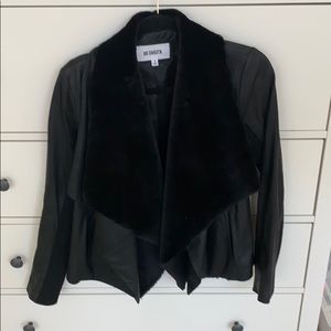 BB Dakota Leather and Faux Fur Collar Jacket